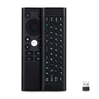 2024 iPazzPort  PC Remote Mini 2.4G/BT Wireless Keyboard w/Air Mouse & IR Remote, Aluminum for Smart TV/Android/PC