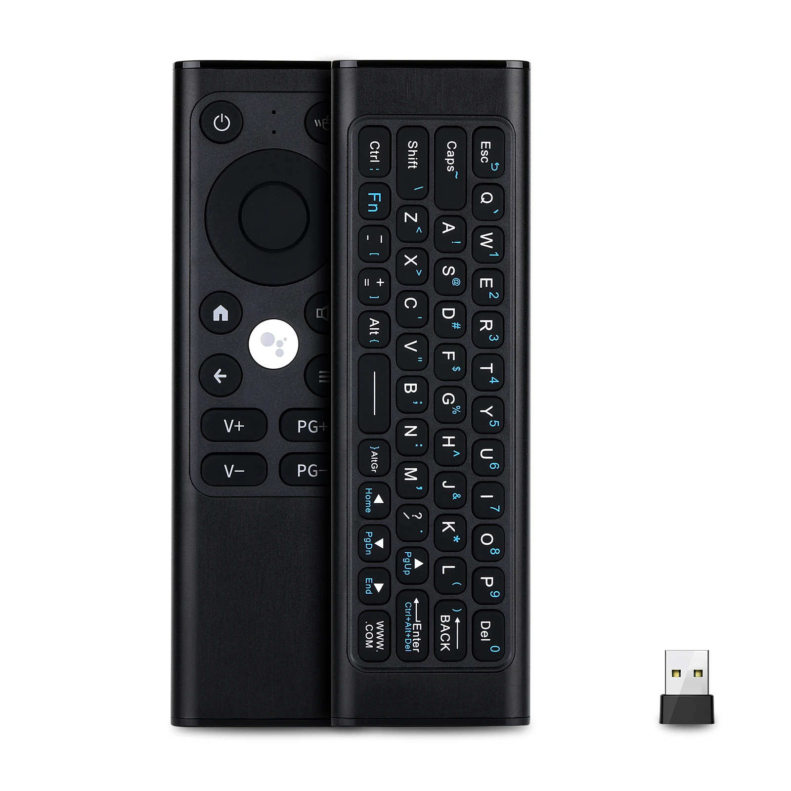 2024 IPazzPort PC Remote Mini 2.4G/BT Wireless Keyboard W/Air Mouse & IR Remote, Aluminum for Smart TV/Android/PC