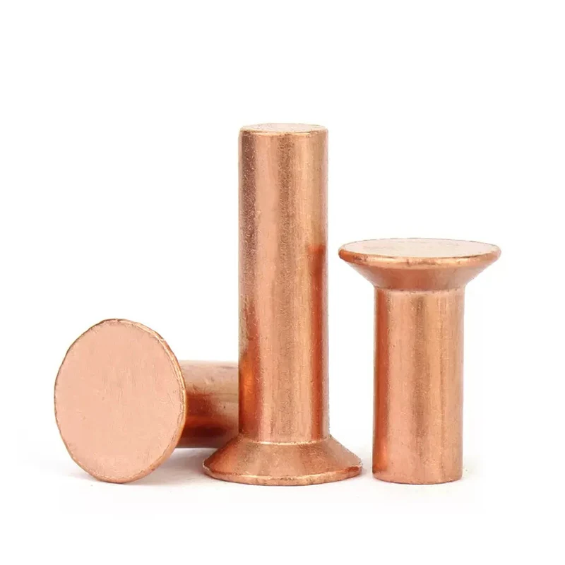 2-100pcs M2 M2.5 M3 M4 M5 M6 M8 GB869 Copper Countersunk Head Rivets Solid Rivet Length=3-50mm