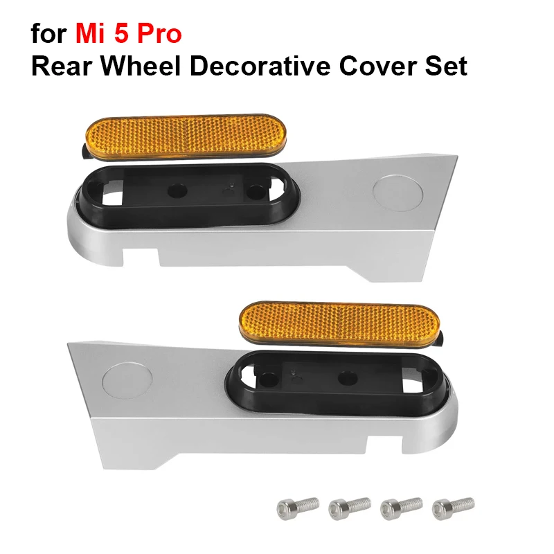 

For Mi 5 Pro Electric Scooter Rear Wheel Trim Cover with Reflector Bar Rear Fork Shell Covers Modification Repair Parts,1 Set