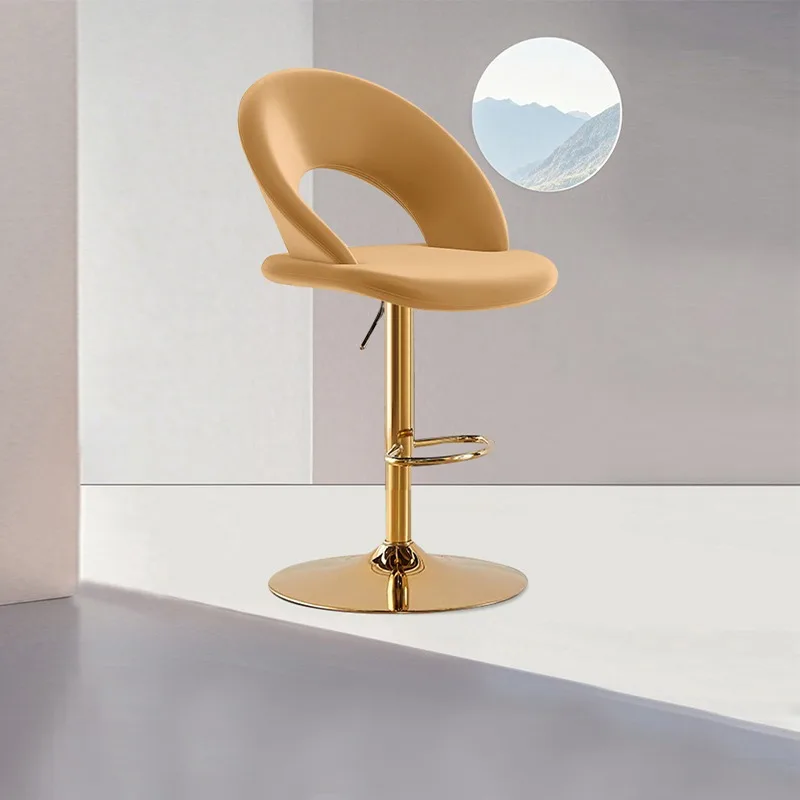 

Swivel Design Barstools Gold Modern Balcony With Back High Office Restaurant Barstools Metal Vanity Banqueta Trendy Furniture
