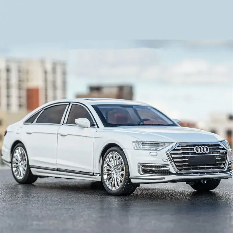 

1:24 A8 Alloy Car Model - Diecast Metal Luxury Sedan Vehicle - High Simulation Sound & Light Collection - Birthday Gift for Boys