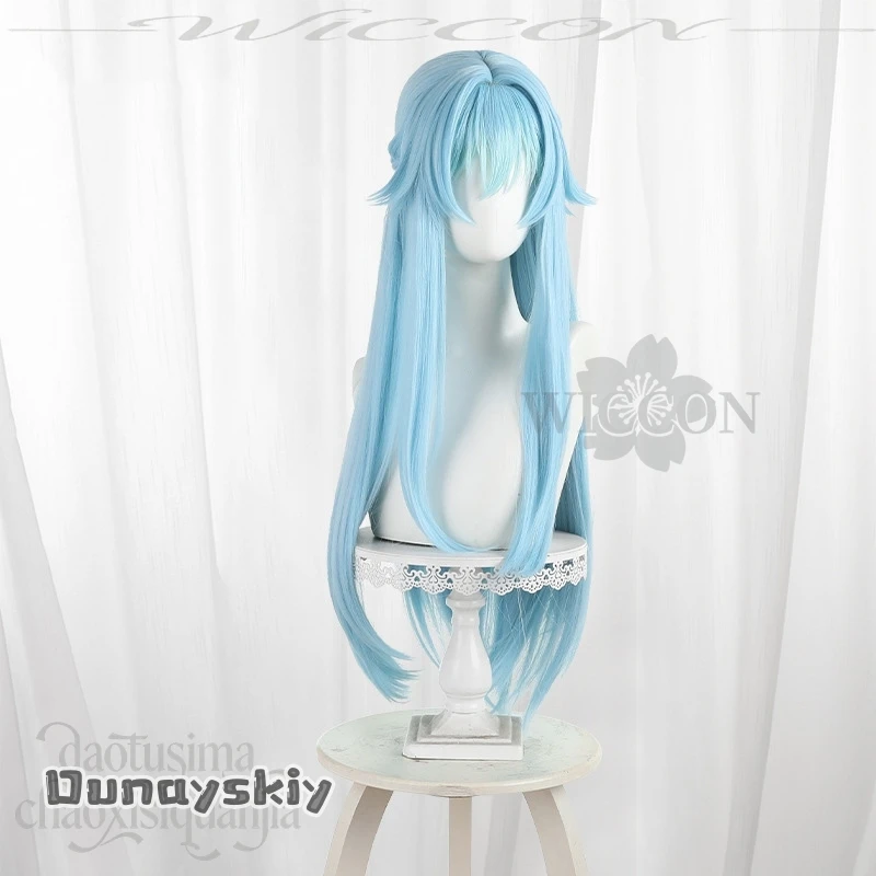Dunayskiy@Dina Cosplay ¡Nuevo anime Aspecto del último jefe salvaje! Pelucas largas de dibujos animados de pelo azul, sombreros de pelo sintético para Halloween