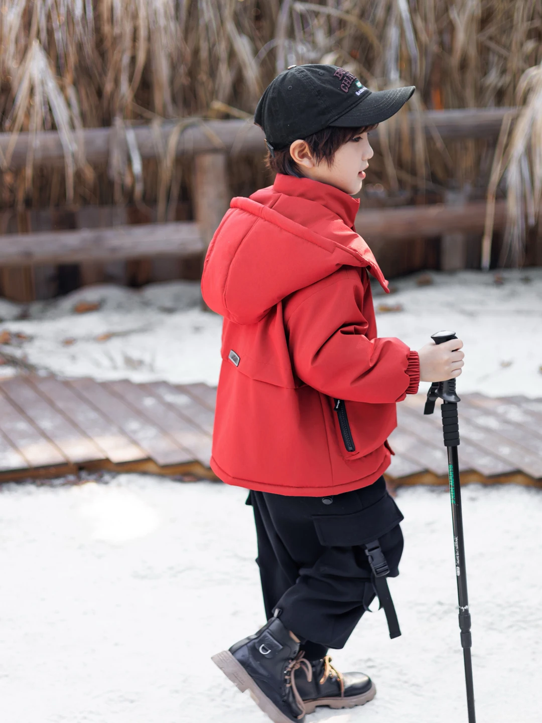 

Хлопковая куртка Thiened для мальчиков с большими количествоми и молнией, зимнее пальто, парка с капюшоном и теплая молодежная мода