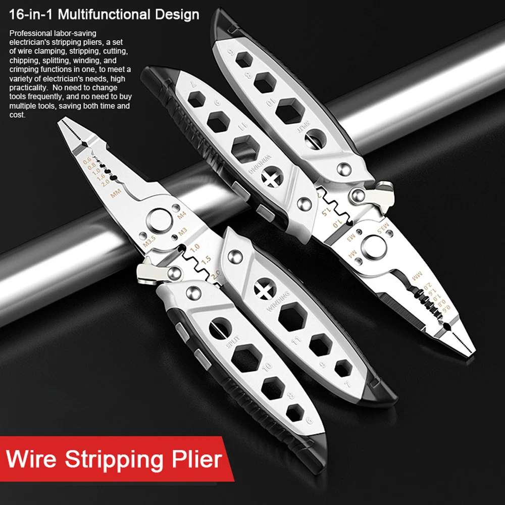 Crimper Cable Cutter Adjustable Automatic Wire Stripper Multifunctional Stripping Crimping Pliers Terminal Hand Tool