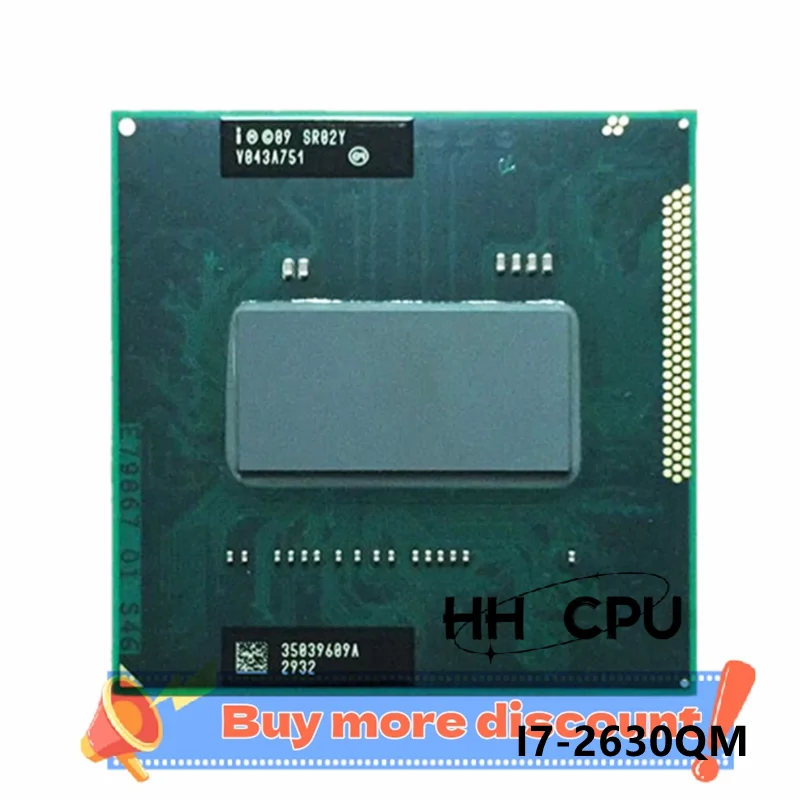 Core i7 2630QM 2.0GHz 4-Core 8-Thread 6MB Socket G2 notebook CPU Laptop Processor SR02Y