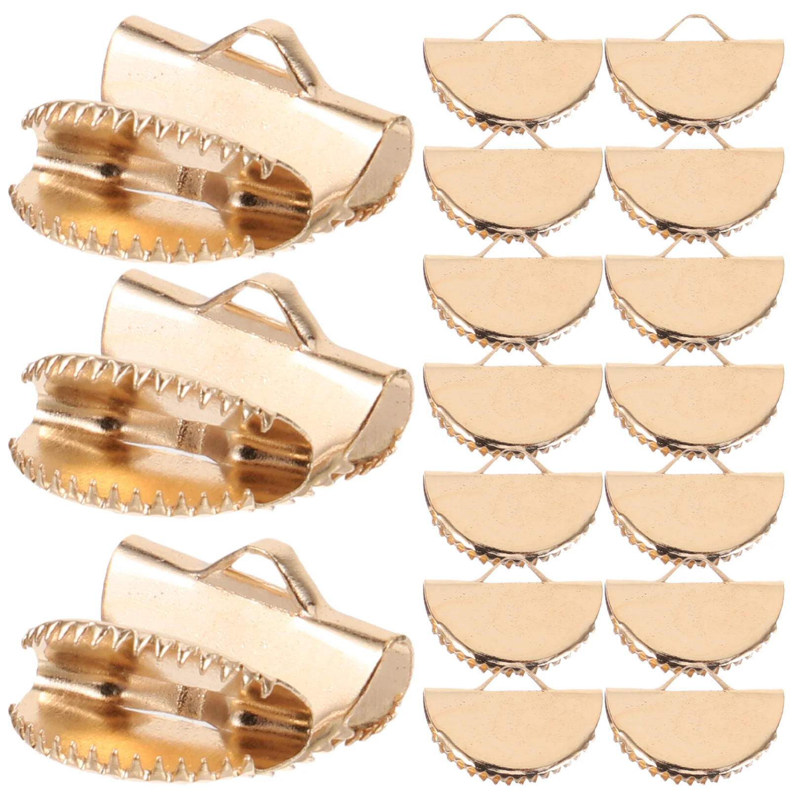 1000Pcs Buckle Tassel Clip Metal Ribbon End Clamp DIY Jewelry Fasteners Crimp Ends Clip Keychain Zipper Pull Accessory