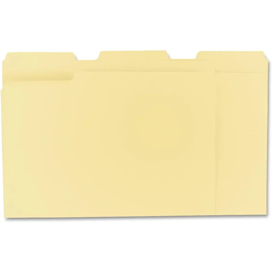 Map Pendaflex Ukuran Letter 8-1/2 x 11, Manila Klasik dengan Tab 1/3-Cut di Posisi Kiri, Kanan, dan Tengah, Ideal untuk Kantor