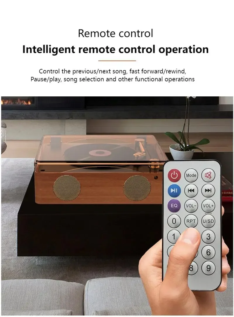 

Hooqu Tribute To Classic HIFI Sound Quality, Support Bluetooth, Retro Box All-in-one Pallet Type CD Phonograph