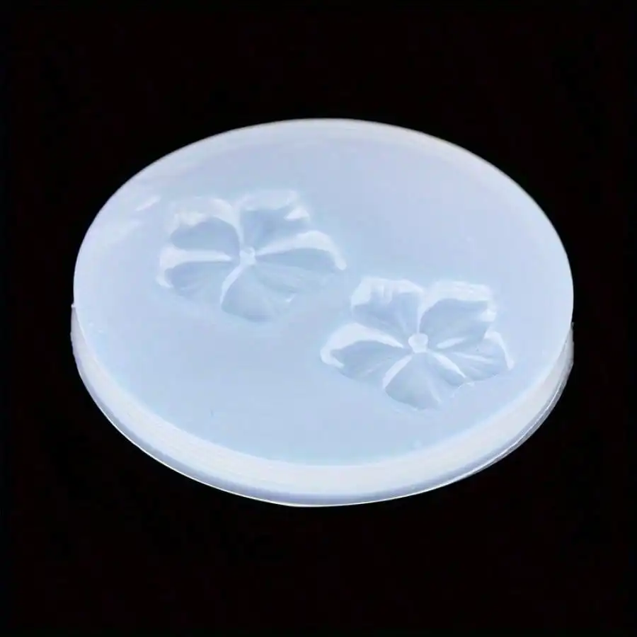 1Pc Silicone Resin Casting Mold with Floral Design for UV Epoxy, DIY Crystal Round Mold for Jewelry, Pendants