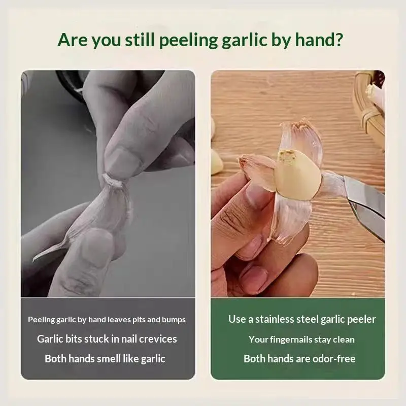 Stainless Steel Garlic Peeler Set Labor Saving Peeling 5/10pcs Multifunctional Kitchen Gadget for Garlic Ginger Prep