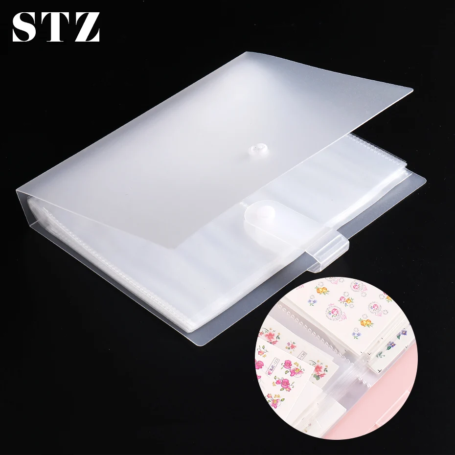 80 Slots Organizer Nail Stickers Holder Storage Book Box With Button Empty Photo Album Container Case Package Bag Manicure #2010