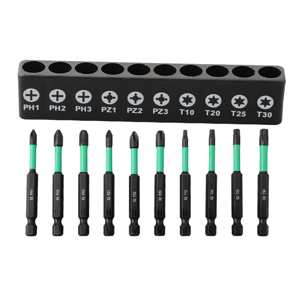 10pcs 70mm Non-slip Cross Screwdriver Set PH PZ Trox Batch Head Screwdriver For Electrician Circuit Breakers Socket Switch Tools