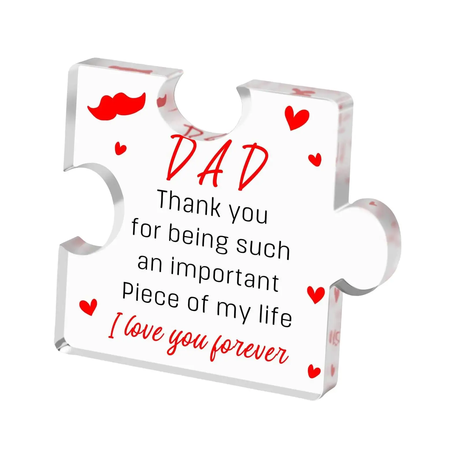 Father Day Puzzle Sign Heartwarming Plaque Birthday Gifts for Papa From Sons