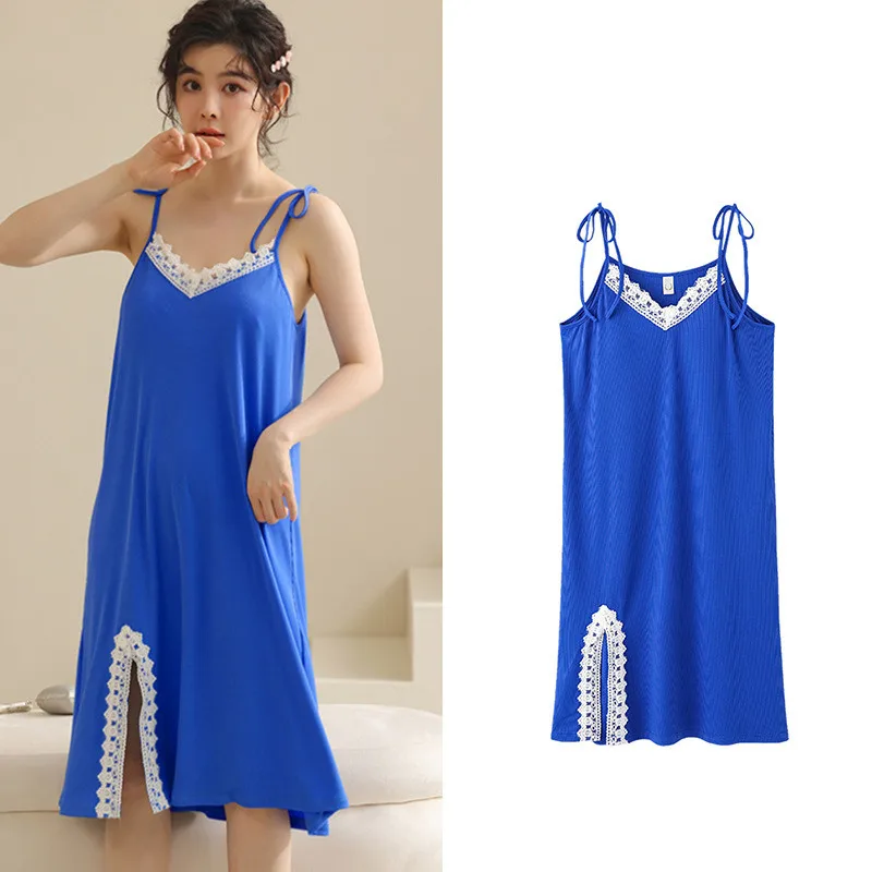 Fdfklak Robe Femme New Casual Night Dress Women Homewear Sexy Sleepwear Sleepshirt Summer Nightgowns рубашка женская