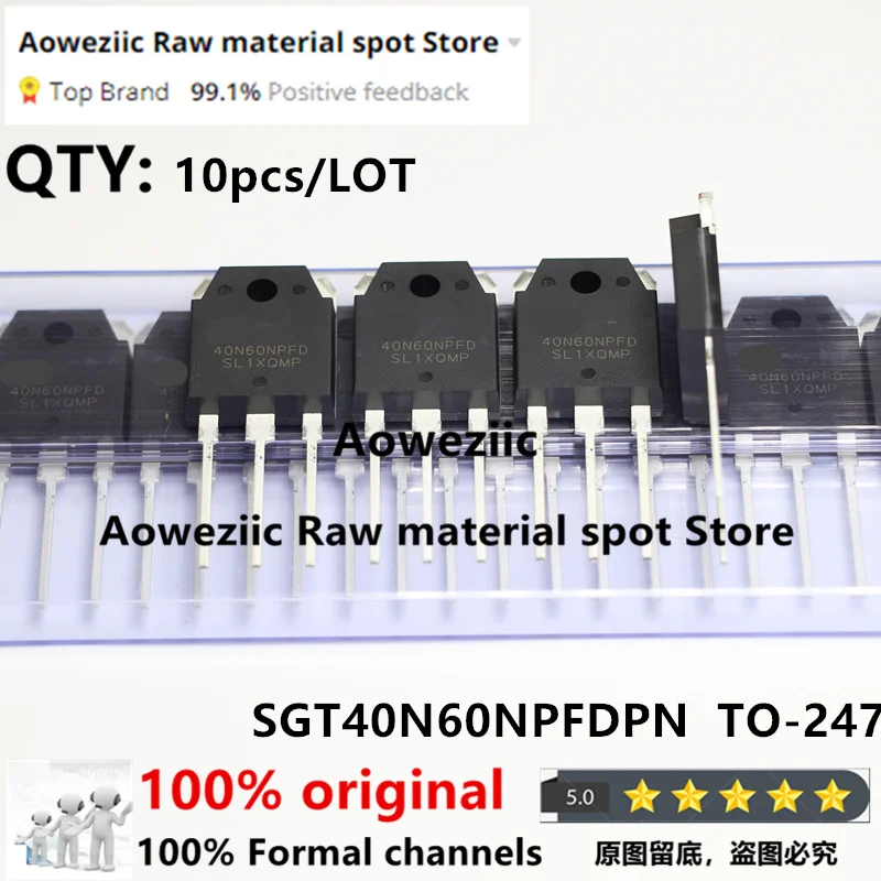 Aoweziic 2022+ 100% nowy importowany oryginalny SGT40N60NPFDPN SGT40N60NPFD 40N60NPFD SGT40N60FD2PN 40N60FD2 TO-247 IGBT Tube 40A 600V