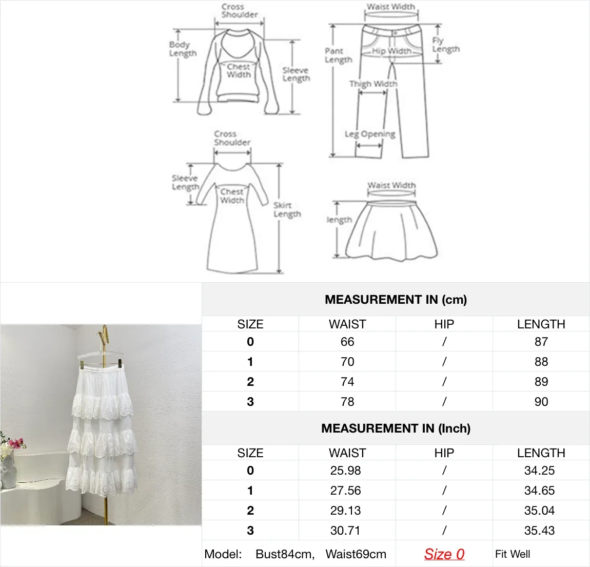 Cotton 2025 Spring Summer New Floral Print Embroidery Cascading Layered Ruffles Frilled White Women Blouse and Midi Skirt Set