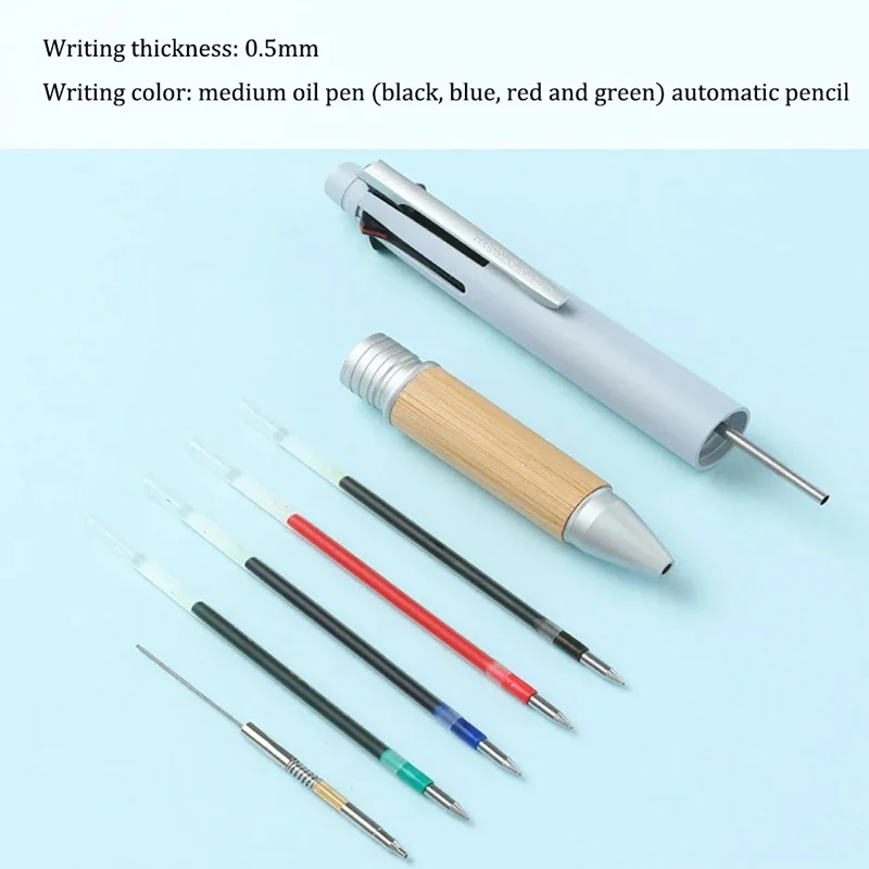 Japan UNI Jetstream Oak Grip Multifunctional Pen Limited Color 5 in 1 Mechanical Pencil Ballpoint Pen MSXE5-2000B Stationery