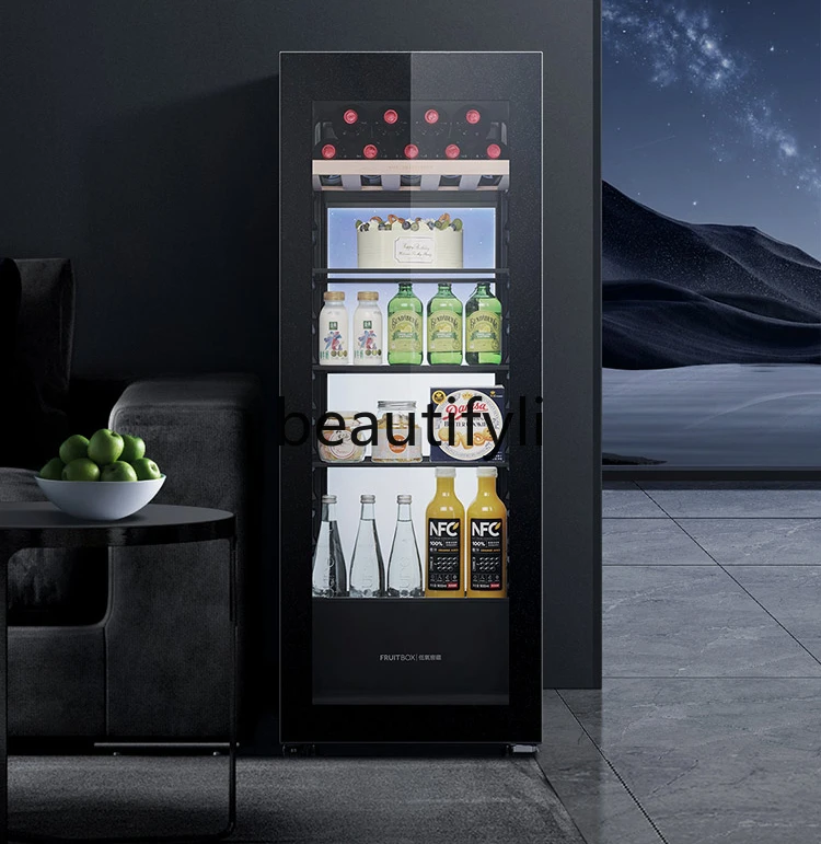 139 liters ice bar, household living room refrigerated and stocked, fresh-keeping small refrigerator