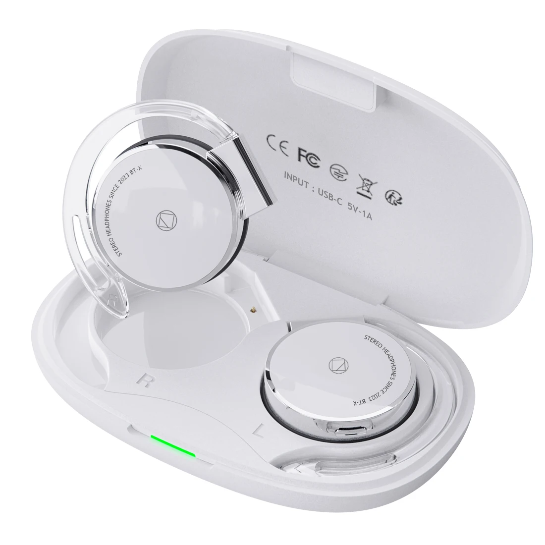 

On Ear Headphones Wireless Bluetooth V5.3, Open Ear Headphones with Earhooks, Sports Headset Bluetooth with 4 Micros