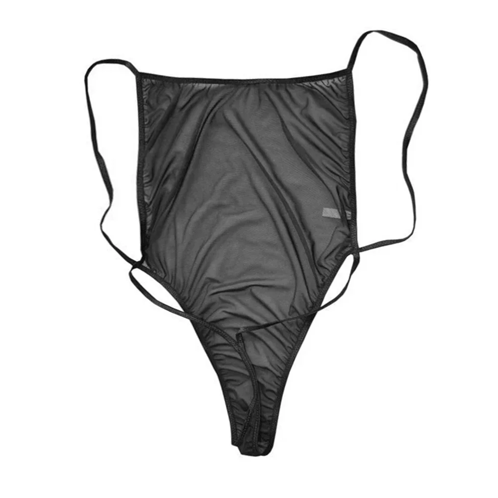 Backless Men's pajamas Vest 50kg-90kg Bellyband Black Bodysuit Sexy lingerie Sexy mesh Spandex Stretch Transparent