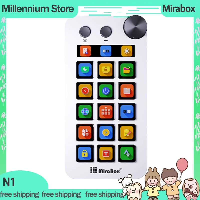 MBox N1 StreamDeck Mini Visual Keyboard 15Key Mirabox Stream Deck LCD Button Live Content Creation Controller Custom Stream Dock