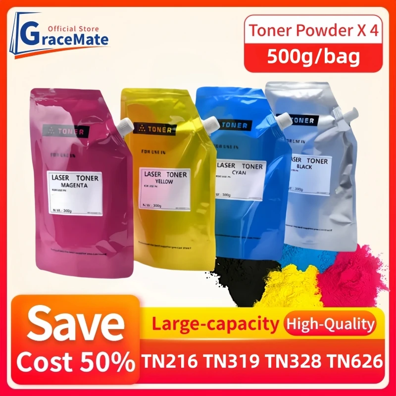 500g/PC Color Refill Toner Powder Compatible for Konica Minolta Bizhub C226i C286i C7222i 7228i C220 C280 C360 C250i