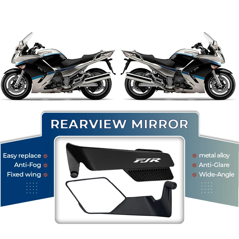 Espejo retrovisor de motocicleta con ala de viento plegable antivaho y antideslumbrante para YAMAHA FJR 1300 FJR1300 FJR1200 FJR1300A FJR F J R
