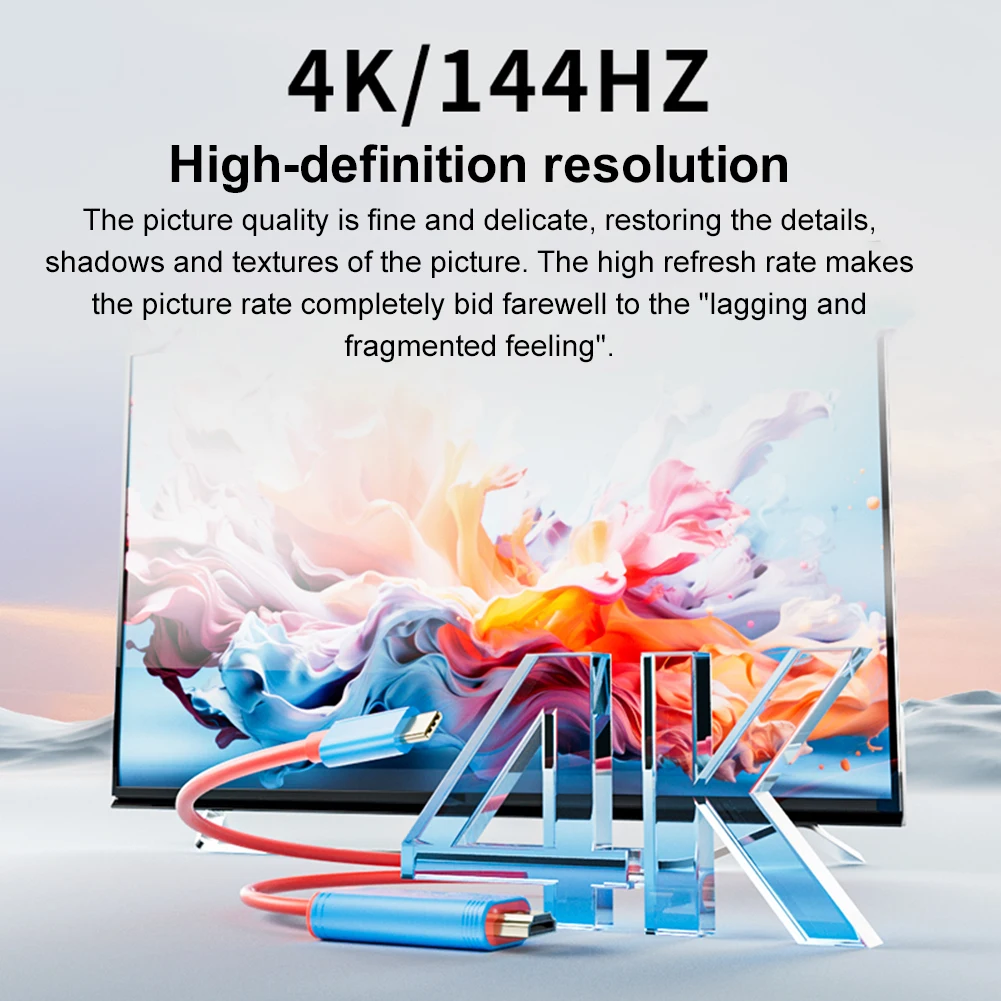 2M 4K 60/144HZ نوع C إلى HDMI متوافق محول موصل التلفزيون المحمول حوض لعبة وحدة التحكم محطة إرساء التلفزيون للتبديل #1