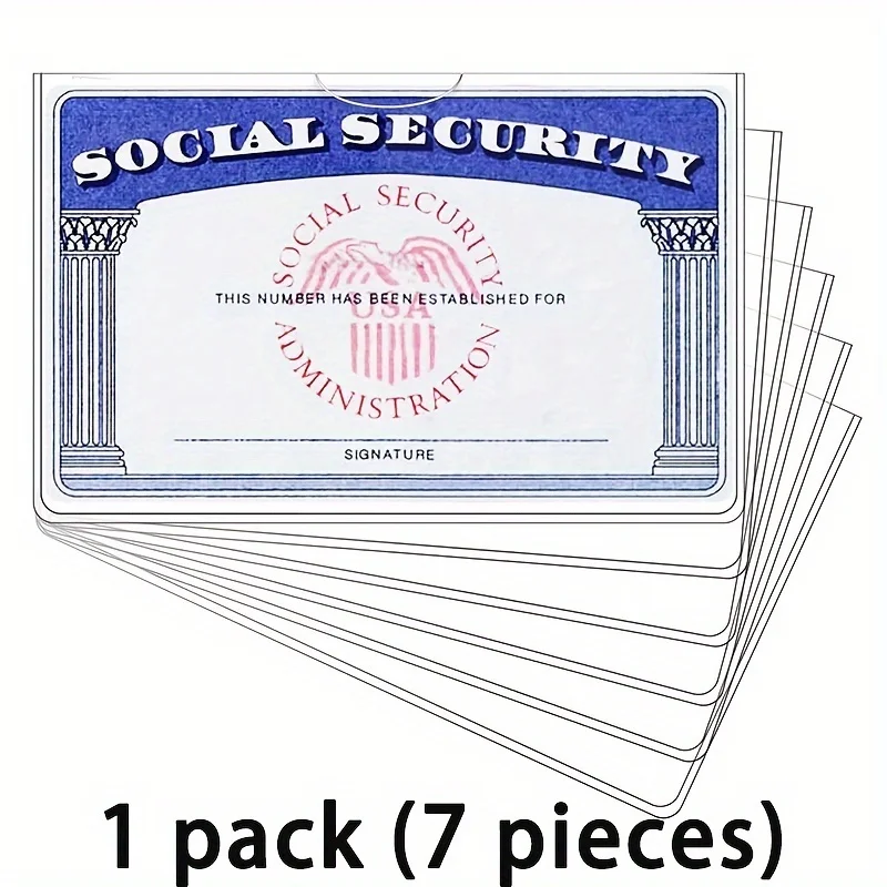 10Pack ID Card Holder, PVC Plastic Sleeve for Social Security Card Bus Pass, Clear Front & Back, Protective Cover for RFID Cards