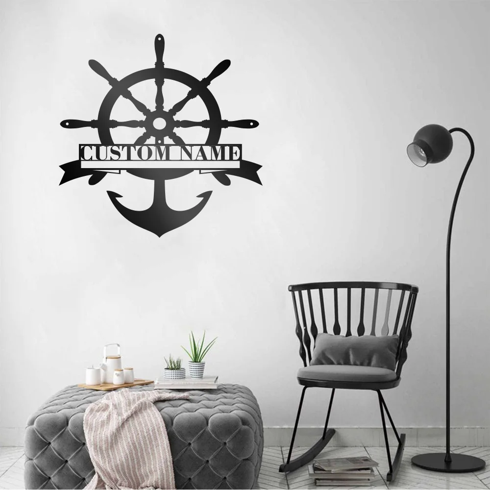 

1PC Fashion rudder Diy Name You Need Metal artwork Iron Plaque Tin Wall Signs For Living Room Decor