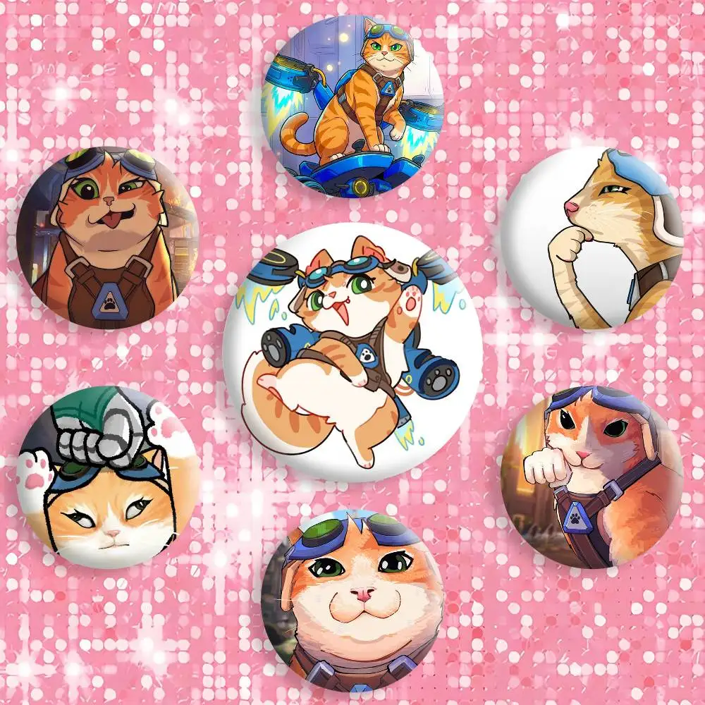 F-fika Jetpack cat O-overwatch Botones Decorativos para Mochilas, Ropa, Broches, Joyería, Regalos para Niños