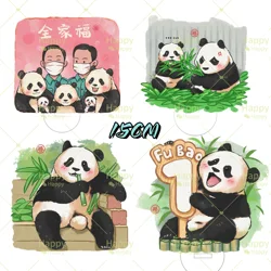 Cute Panda Acrylic Fubao Animals Earphone Schoolbag Acrylic Diy Accessories Korean Ins tabletop decoration 15CM