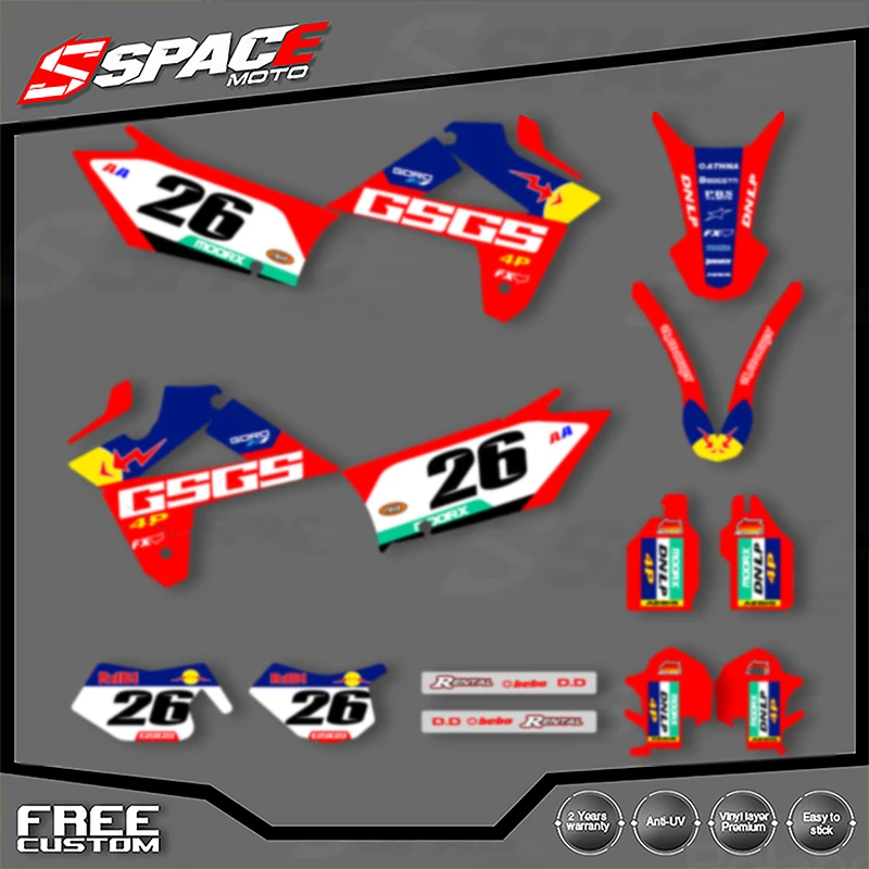 

SPACE Custom Motorcycle Graphics Background Decal for GASGAS 2007 2008 2009 EC Decals Stickers Kits 09