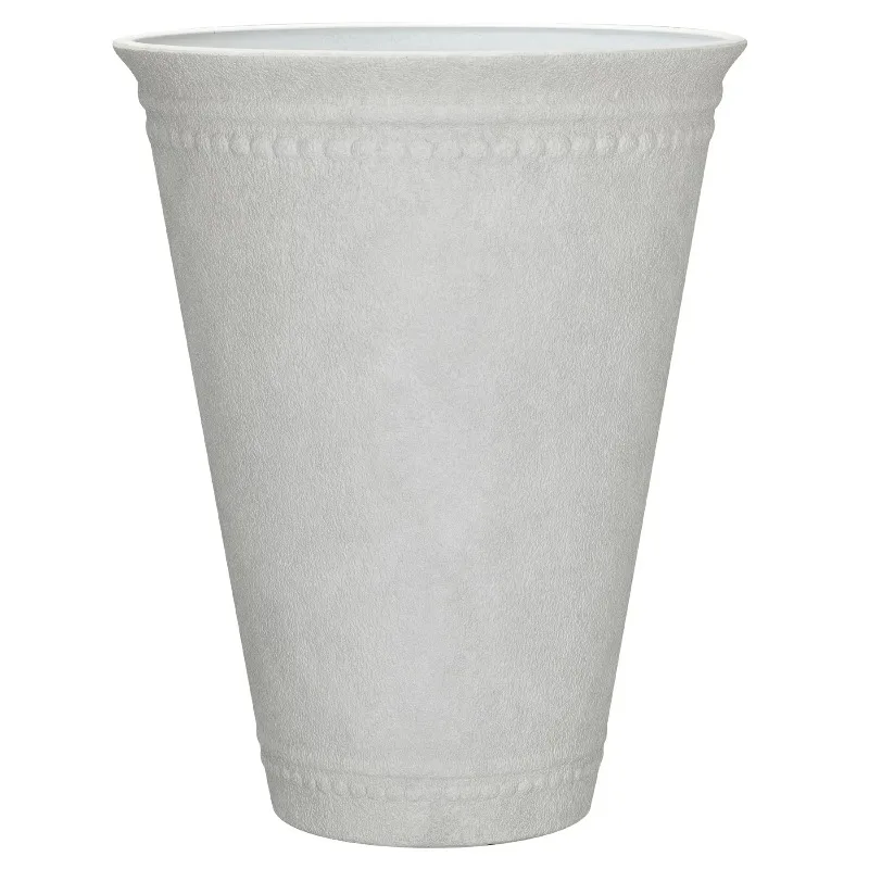 

My Texas House Asti Tall White Planter - 16.1'' D x 20.1'' H, 100% Recycled Resin