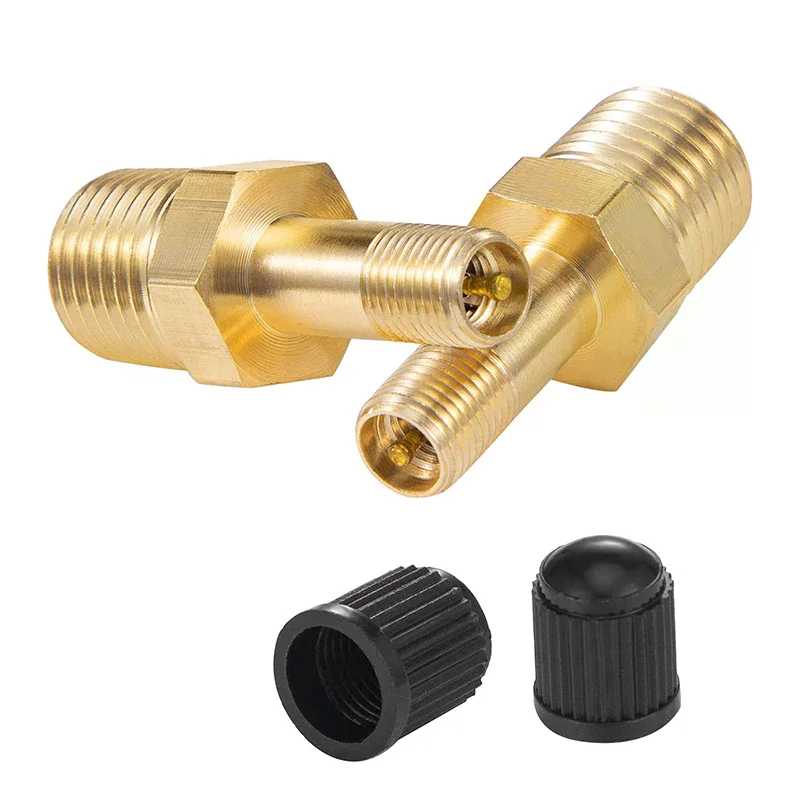 1/4 NPT 1/8 NPT Air Compressor Tanks Fill Valve Anti-Corrosion Brass Schrader Valve (M) Auto Tire Valve Core Inflator Connector