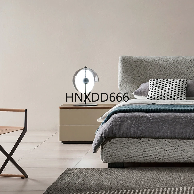 Bedside table household high-end saddle leather