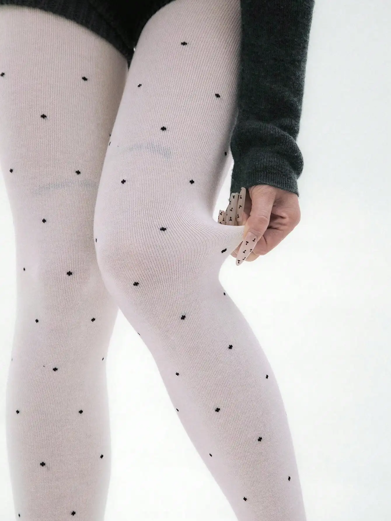 100 Grams Women\'s Polka Dot Printed Leggings, Autumn and Winter Thin Velvet Burgundy Spring and Autumn Commuter Peplum Leggings