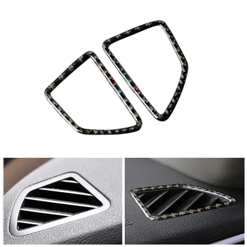 For BMW X5 X6 E70 E71 2008 2009 2010 2011 2012 2013 2PCS Carbon Fiber Air Conditioning Air Vent Outlet Cover Sticker Trim