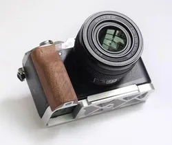 Wooden Hand Grip Quick Release Plate L Bracket For Sony A7C Black Hand Made Arca Swiss Clamp Base 카메라 핸들(NOT fit for A7C2 A7CR)