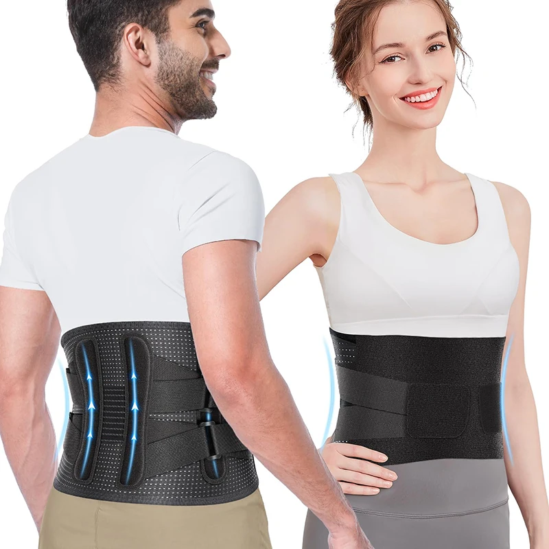 Adjustable Waist Brace with 4 Stays Anti-skid Breathable Lumbar Support Belt Relieve Herniated Disc Sacral Lower Back Pain