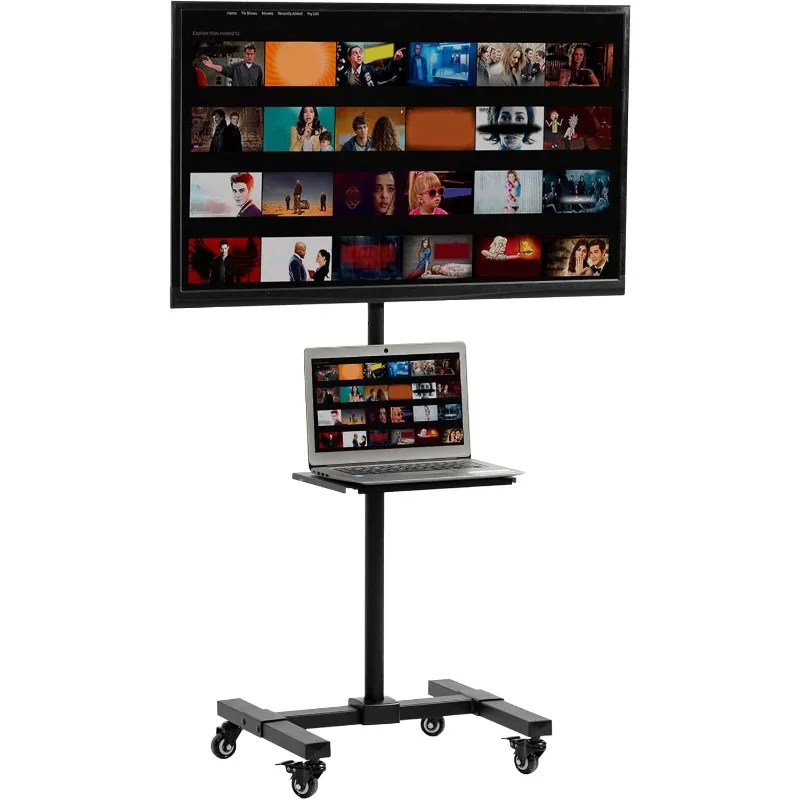 

Mobile TV Cart for 13 to 50 inch Screens up to 44 lbs, LCD LED OLED 4K Smart Flat, Curved Monitor Panels, Rolling Stand