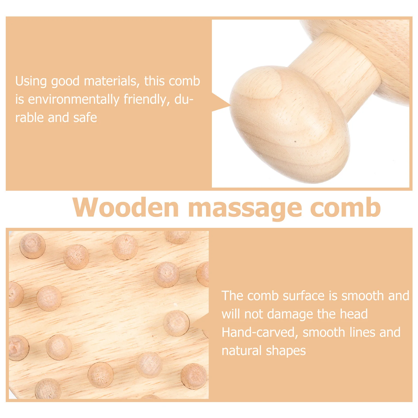 

1 шт. деревянная массажная расческа, экологически чистый массажер для кожи головы, прочный инструмент для ухода за волосами для семьи, путешествий, расческа для головы, массажер для головы