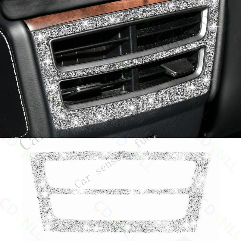 Q+ For Tesla Model X S 12-21 Diamond-Studded Rear Seat Air Outlet Vent Frame Cover