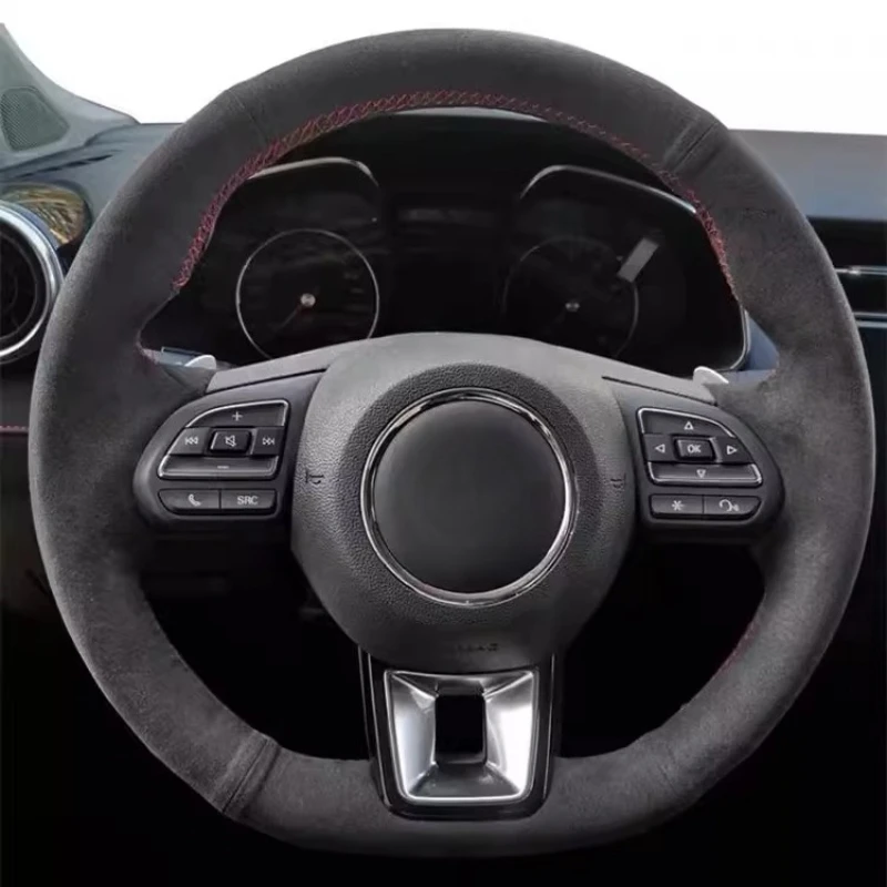 

Для MG5 6 ZS HS GS RX5 RX8 ZS EV 2017-2023 сшитый вручную нескользящий замшевый чехол на руль из натуральной кожи