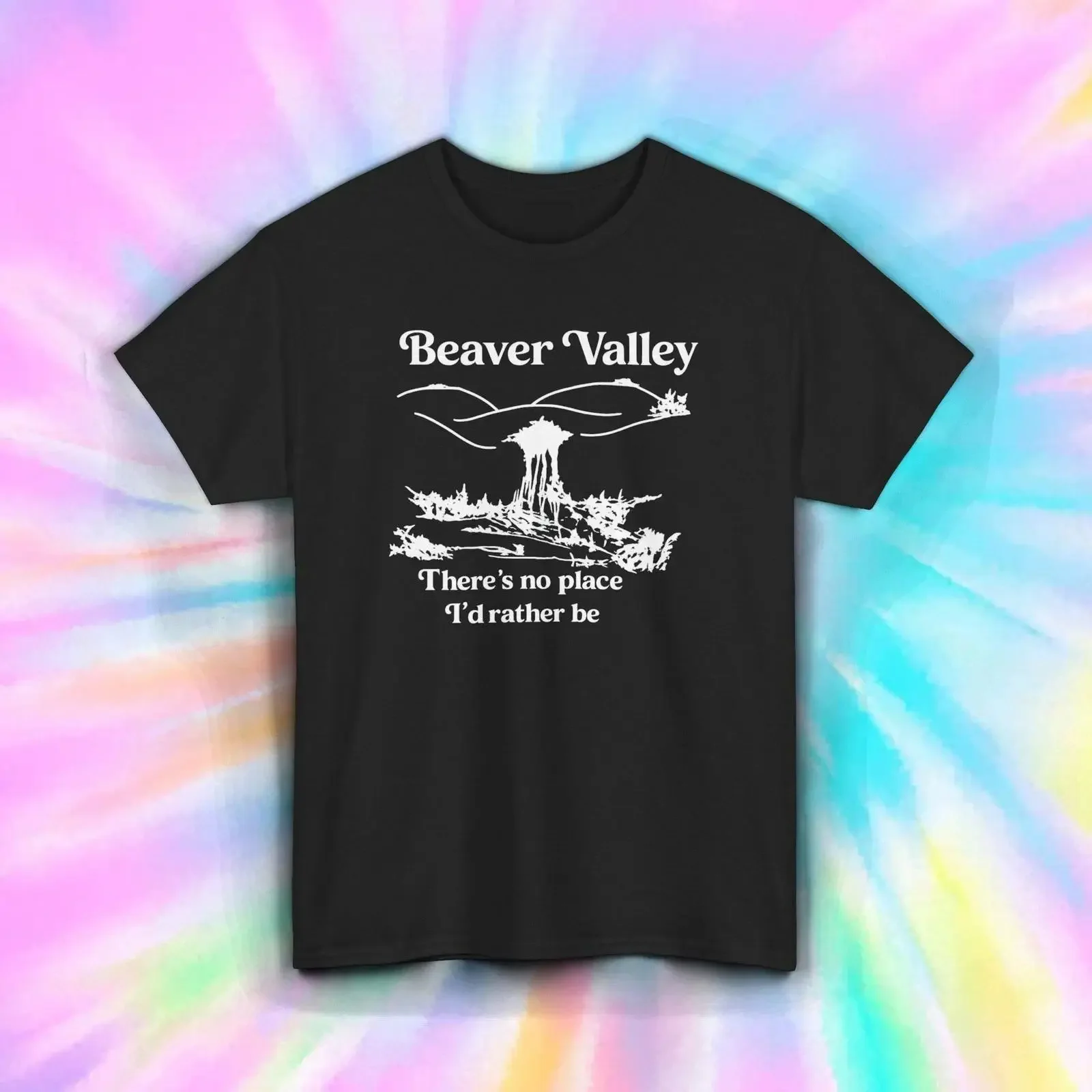 Camiseta Beaver Valley con diseño divertido de escena natural y juego de palabras, No hay lugar en el que prefiera estar, talla 5XL, estilo vintage, lavada, versátil, transpirable y elegante.