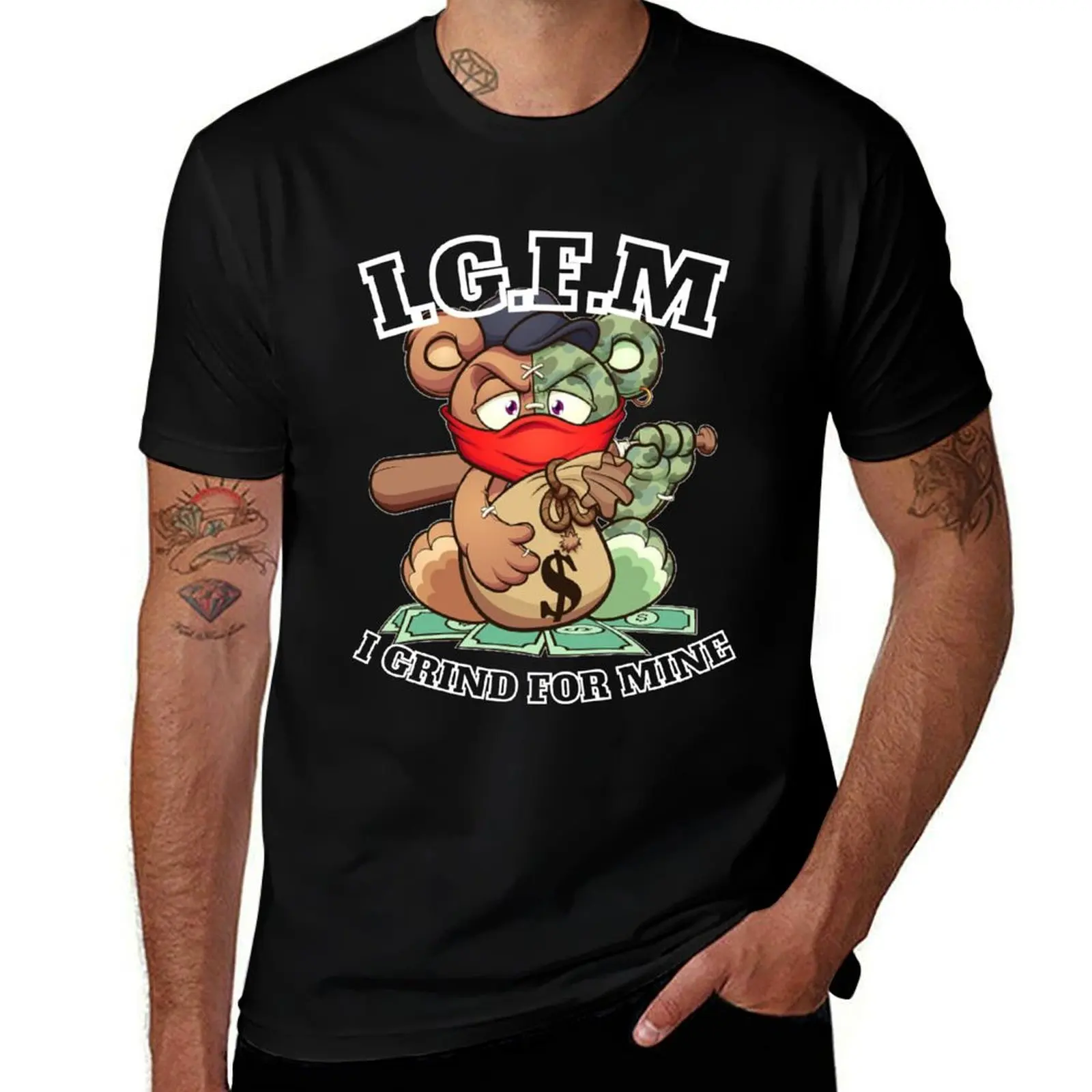 I.G.F.M I Grind For Mine T-Shirt man t shirt cotton T-Shirt