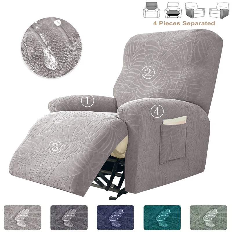 

Leaves Jacquard Recliner Chair Cover Elastic Single Sofa Covers Waterproof Armchair Slipcover for Living Room Funda Sillon Relax