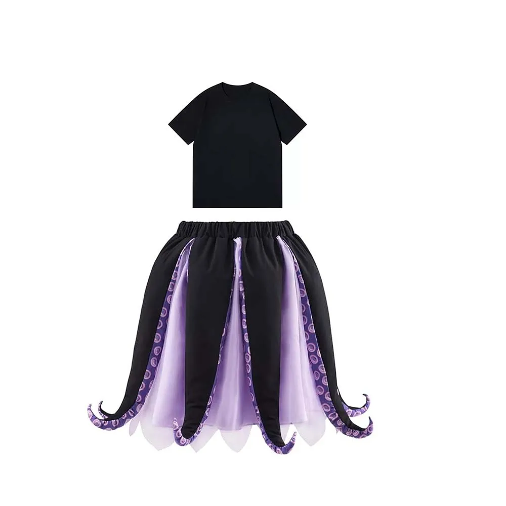 Halloween Ursula Kostuum Zwart Paars Zee Heks Kostuum Octopus Tentakel Tutu Jurk voor Vrouwen Carnaval Party Zeemeermin Cosplay