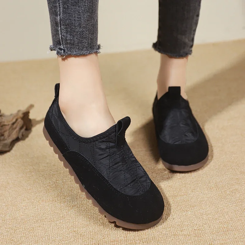 2024 High Quality Shoes for Women Slip on Women's Flats Outdoor Casual Flats Women Sewing Round Toe Soft Bottom Ladies Shoes